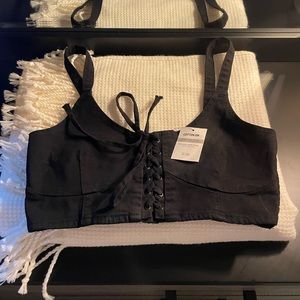Cotton on- Cropped Black Corset Top